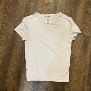 Little Daisy White Basic Short Sleeve Tee Size Medium Stretch Top